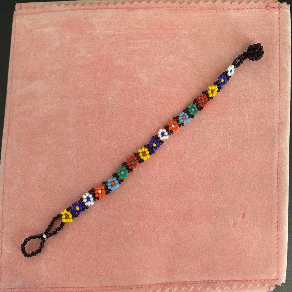 Vintage beaded flower bracelet